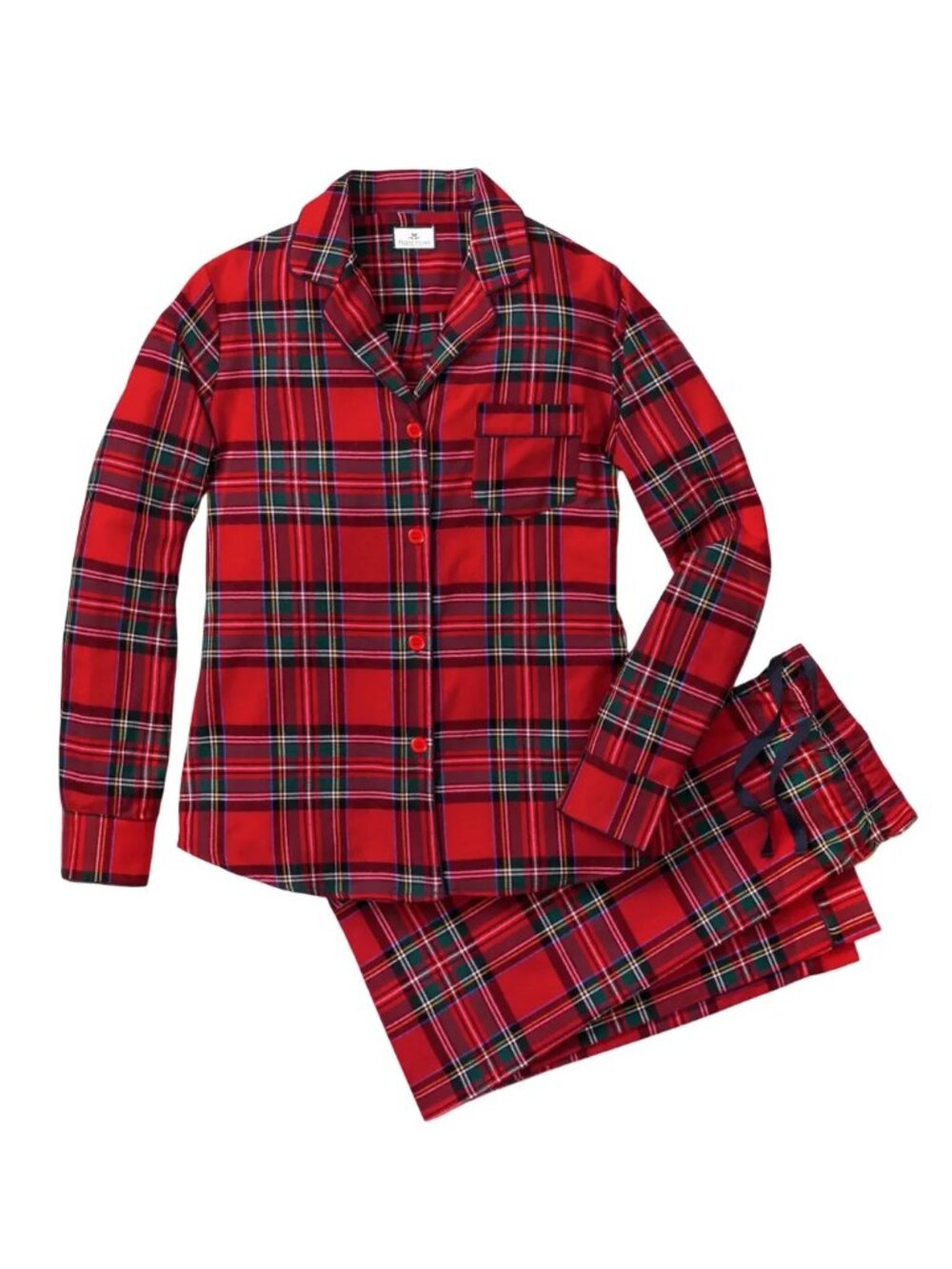 NEW PETITE PLUME Brushed Twill Pajama Set in Imperial Tartan Plaid SZ XS